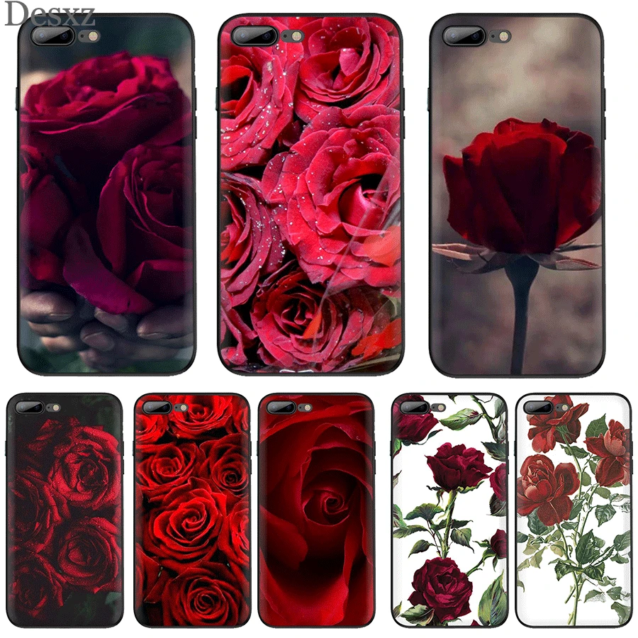 Чехол для iPhone 7 8 6 6s Plus 11 Pro XR X XS Max роскошный чехол красивый сад красные розы цветы