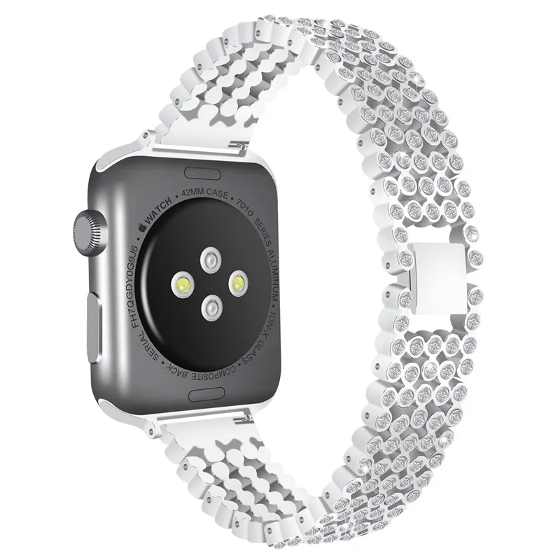 Браслет из нержавеющей стали для Apple Watch Band 42 мм 38 браслет со стразами iWatch Series 3 2 1
