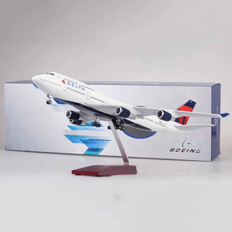 1/150 масштаб 47 см самолет Boeing B747 самолет DELTA авиакомпания Модель W светильник литой под давлением пластиковый полимерный самолет для сбора