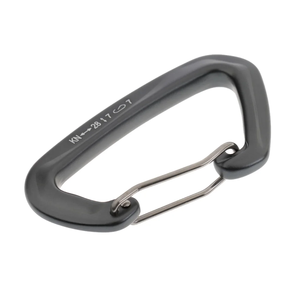 28KN Aluminum Wire Gate Lock Carabiner Hook Rock Climbing Rappelling Quickdraw Spring Snap Locking D Shape | Спорт и развлечения