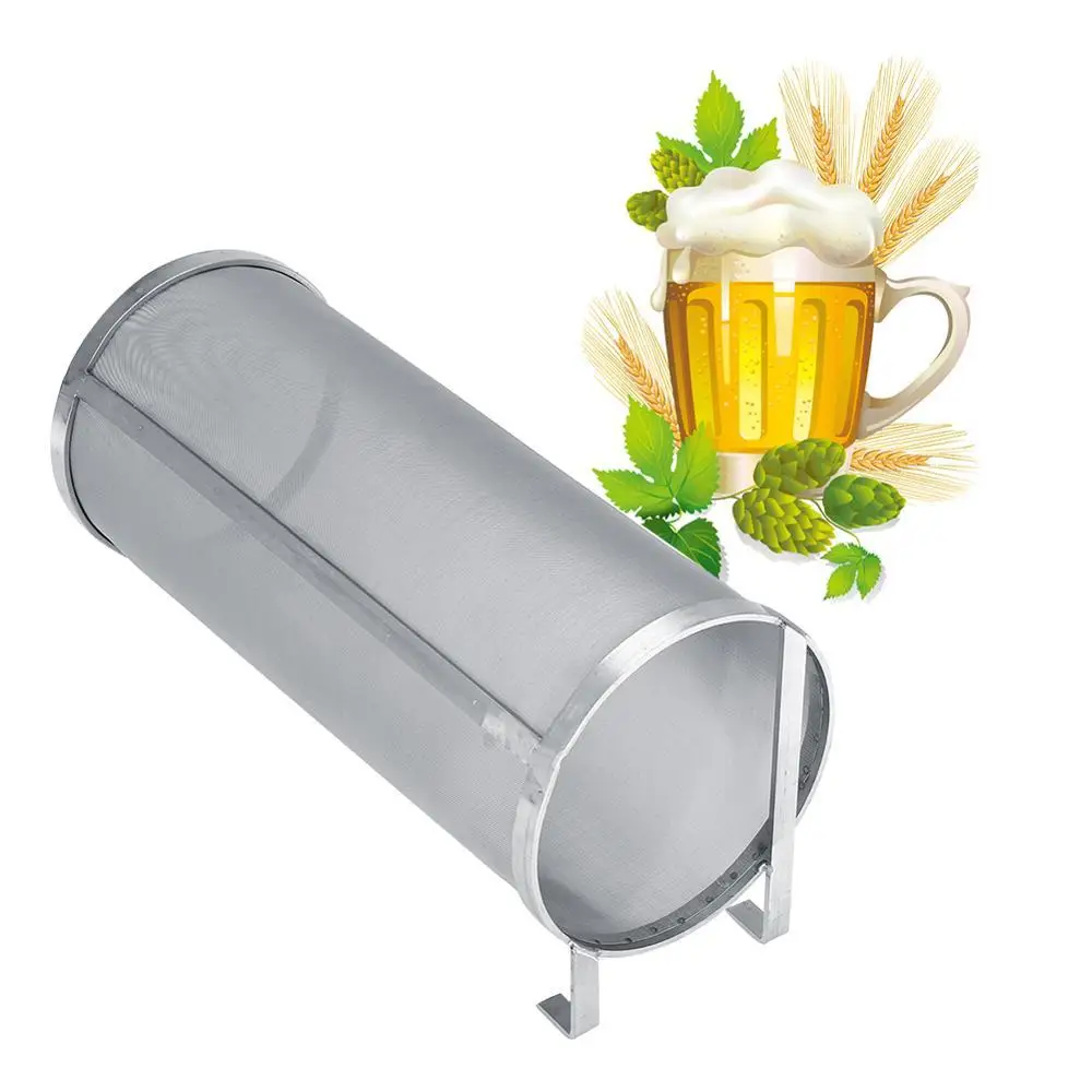 

Newest 300 Micron Stainless Steel Hop Mesh Filter Homebrew Mesh Beer Filter with Hook Strainer Dry Hopper For Home Brew Filter
