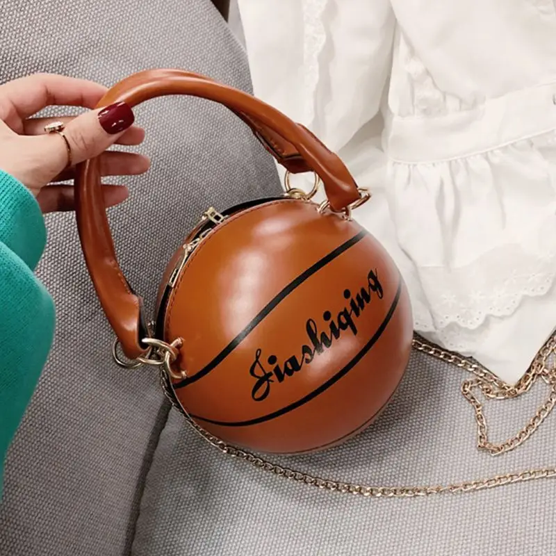 

Women Ladies Fashion Basketball Shaped Crossbody PU Leather Shoulder Bag Tote Purse Handbag Messenger Satchel