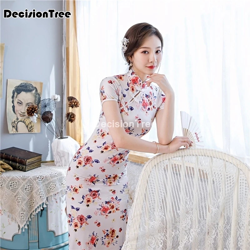 Традиционное китайское платье Ципао 2021 пикантное с разрезом костюм Тан