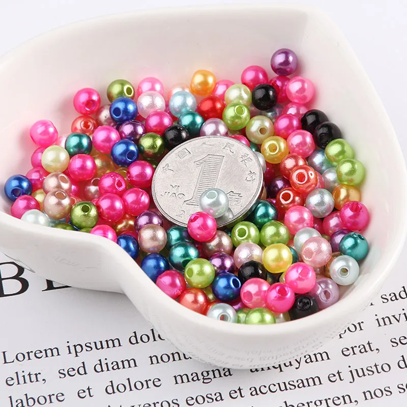 Random mixed color New36-500Pieces 3/4/5/6/8 мм Цвет Прямые рваные имитация жемчуга DIY ручной работы из бисера бусины Материал для колье и сумки аксессуары - Цвет: Random mixed color