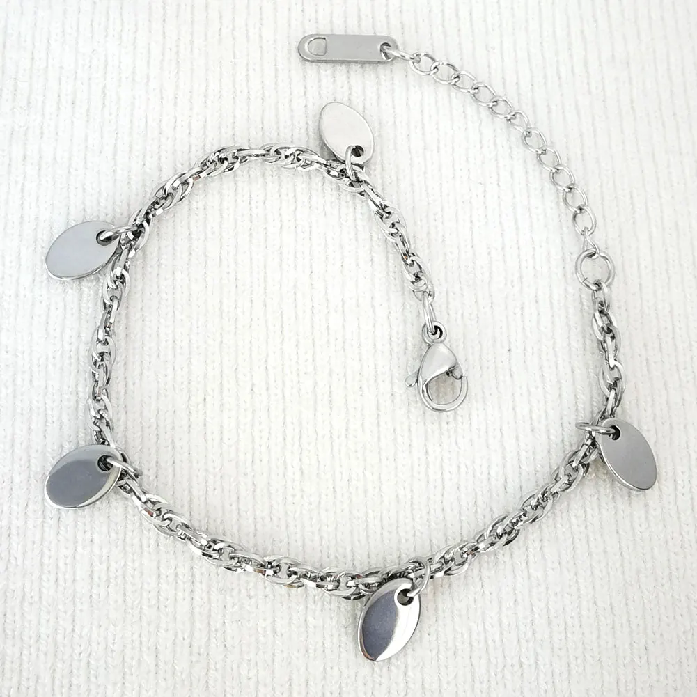 Браслеты из нержавеющей стали для женщин и девушек браслеты на ногу ювелирные