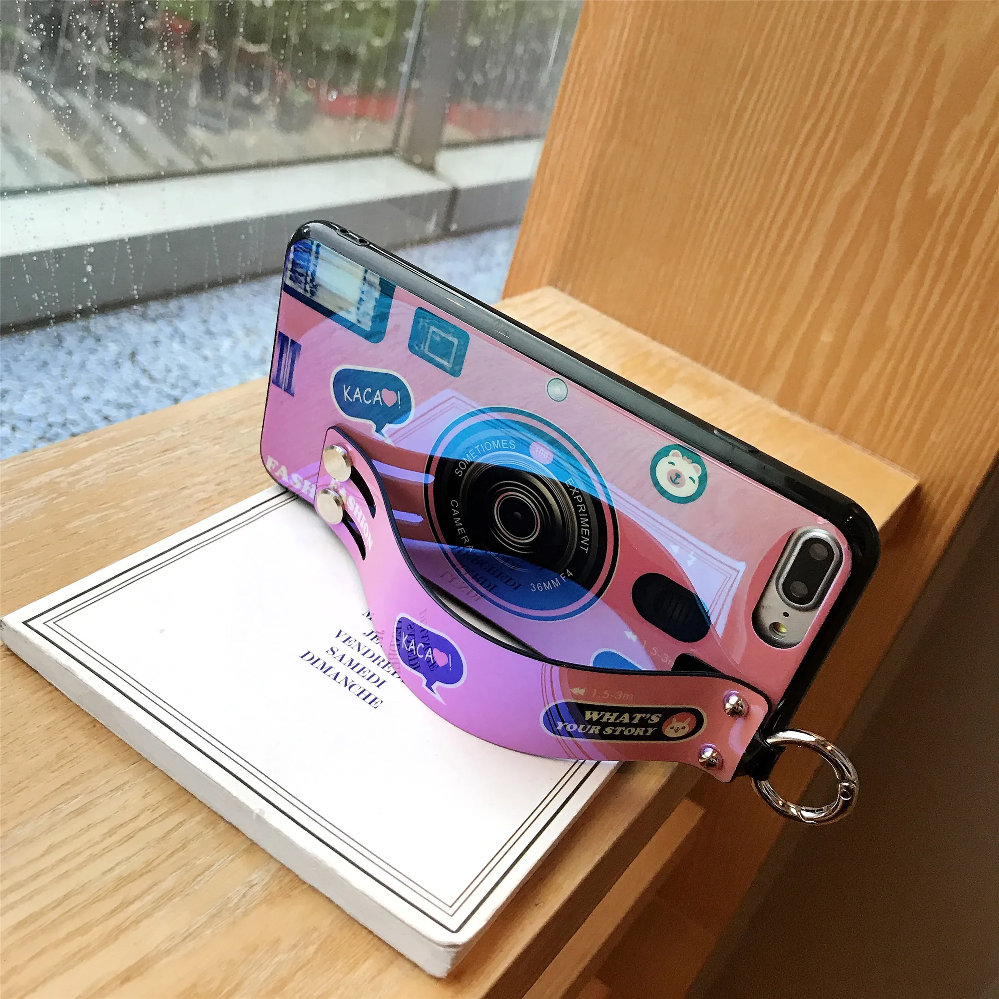 Ретро Камера 3D ремешок Стенд держатель мягкий ТПУ чехол для телефона samsung Galaxy A70 A60