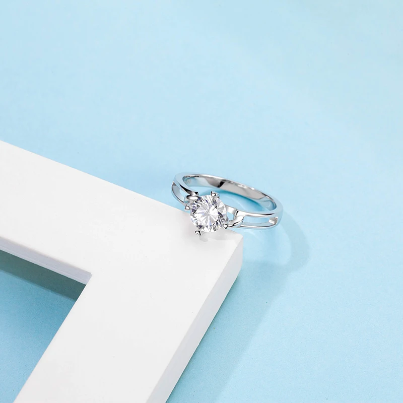 BOEYCJR 925 Серебряное сердце 0,5/1ct F цвет Муассанит VVS1 элегантное обручальное кольцо с сертификатом для женщин подарок