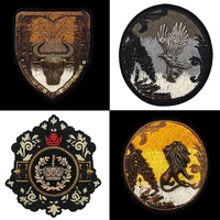 the new metal crown sequin animal badge embroidery patches for clothes appliques badges stripe sticker sew on armbands