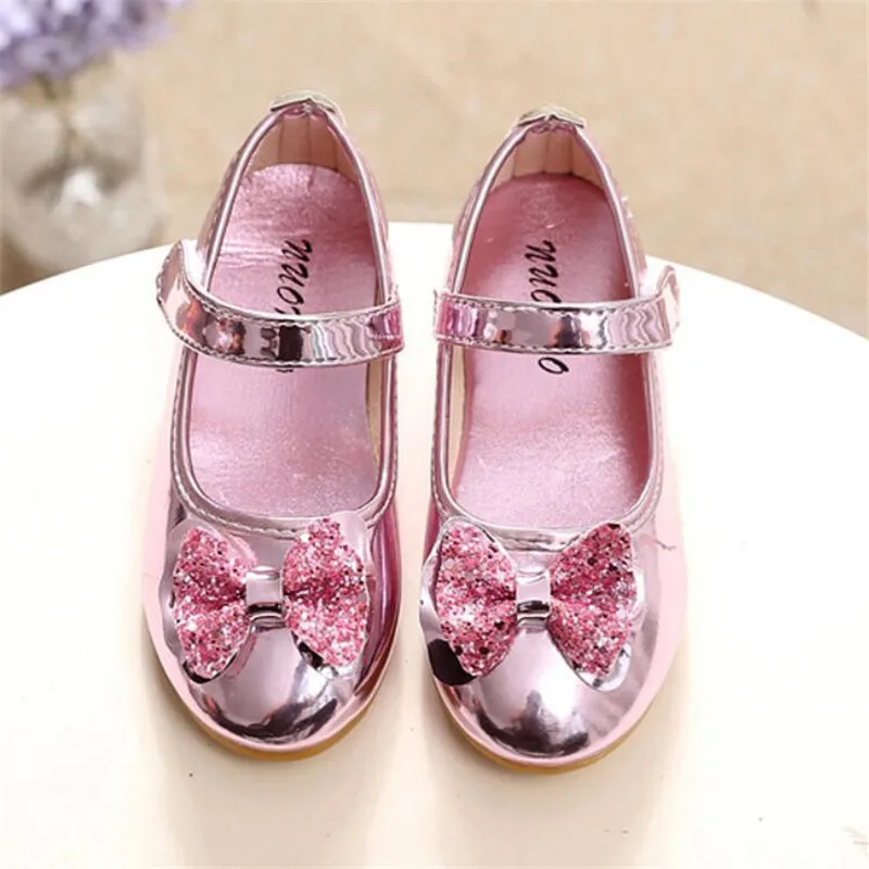 Детские Яркие Кожаные Туфли с бантом для девочек подростков вечерние свадебные