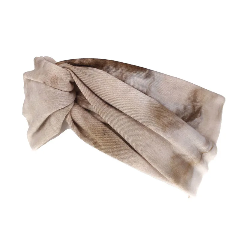 2020 ew elastic sports headband boho lady tie-dye cross hair bandage earband turban headdress fashion winter cotton hairband |