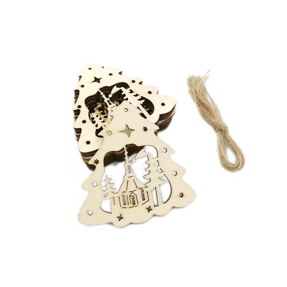 10 шт. рождественские деревянные украшения ломтики вырезы для рукоделия