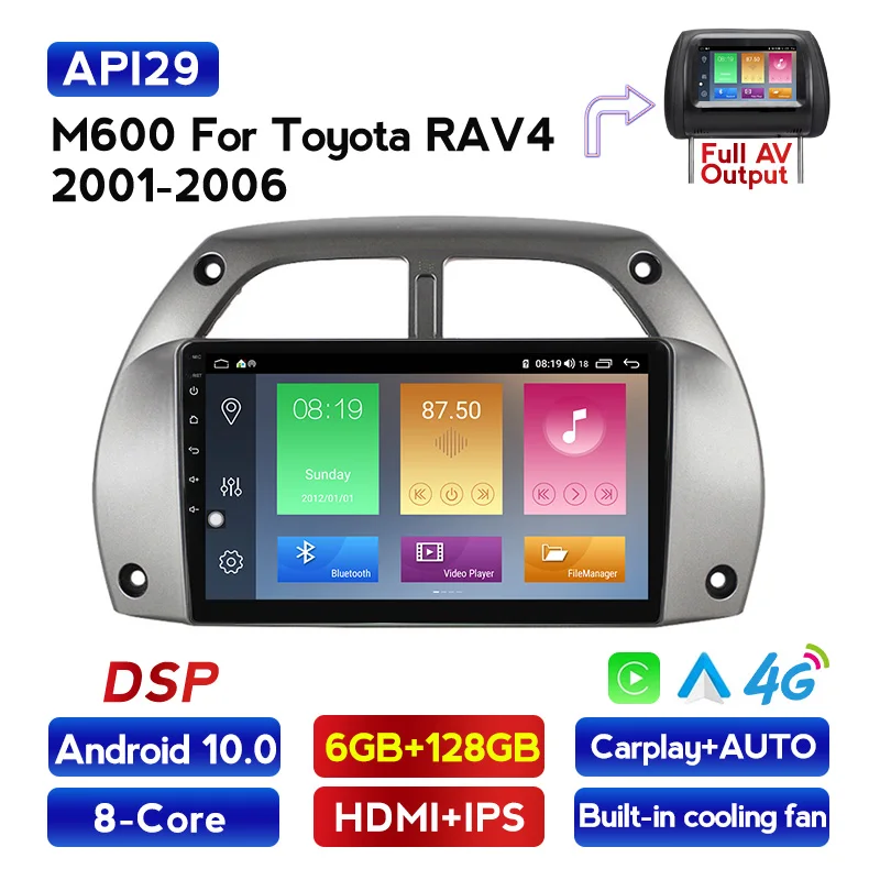 Автомобильный DVD-видеоплеер на Android 10 0 для Toyota RAV4 Rav 4 2001-2006 автомобильная