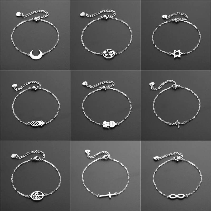 

Ladies Heart Shaped Cross Butterfly Bracelet Fashion Stainless Steel Bracelet Pendant Bracelet Party Jewelry Gift