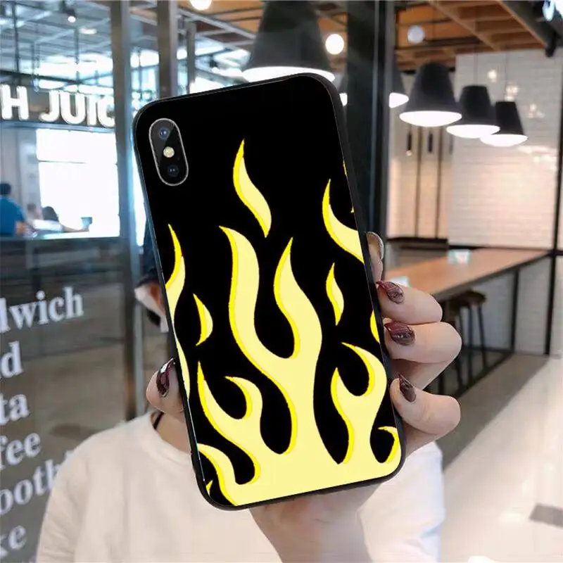 

Fashion Red Flames Fitted Phone Case for iPhone 11 12 pro XS MAX 8 7 6 6S Plus X 5S SE 2020 mini