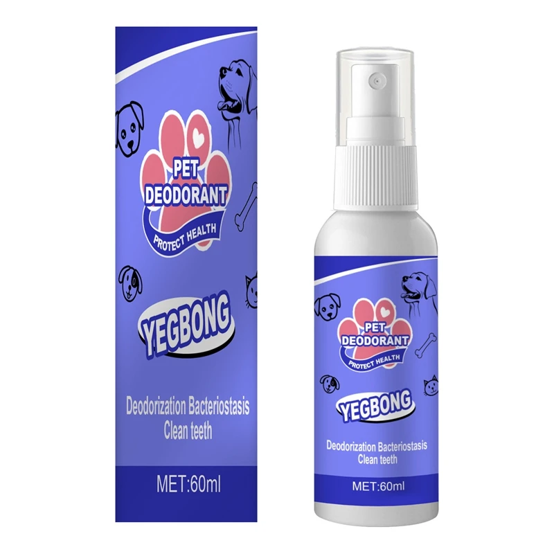 

60ml Pet Mouth Cleaning Spray Dog Cat Mouth Teeth Clean Breath Bad Naturally Fights Plaque Tartar & Gum Disease Mouth Freshener