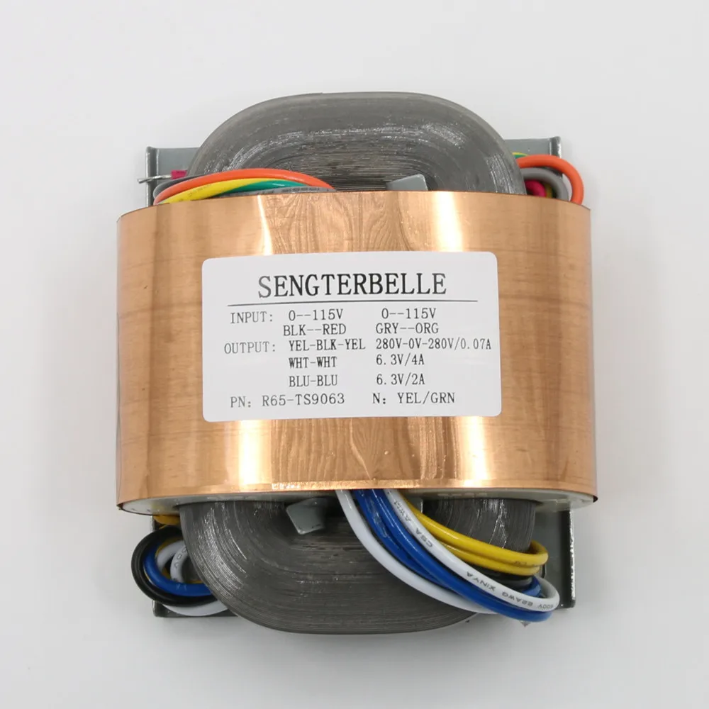 

80W （80VA）pure copper R-core audio transformer for tube preamp / phono 280V-0-280V +6.3V+6.3V