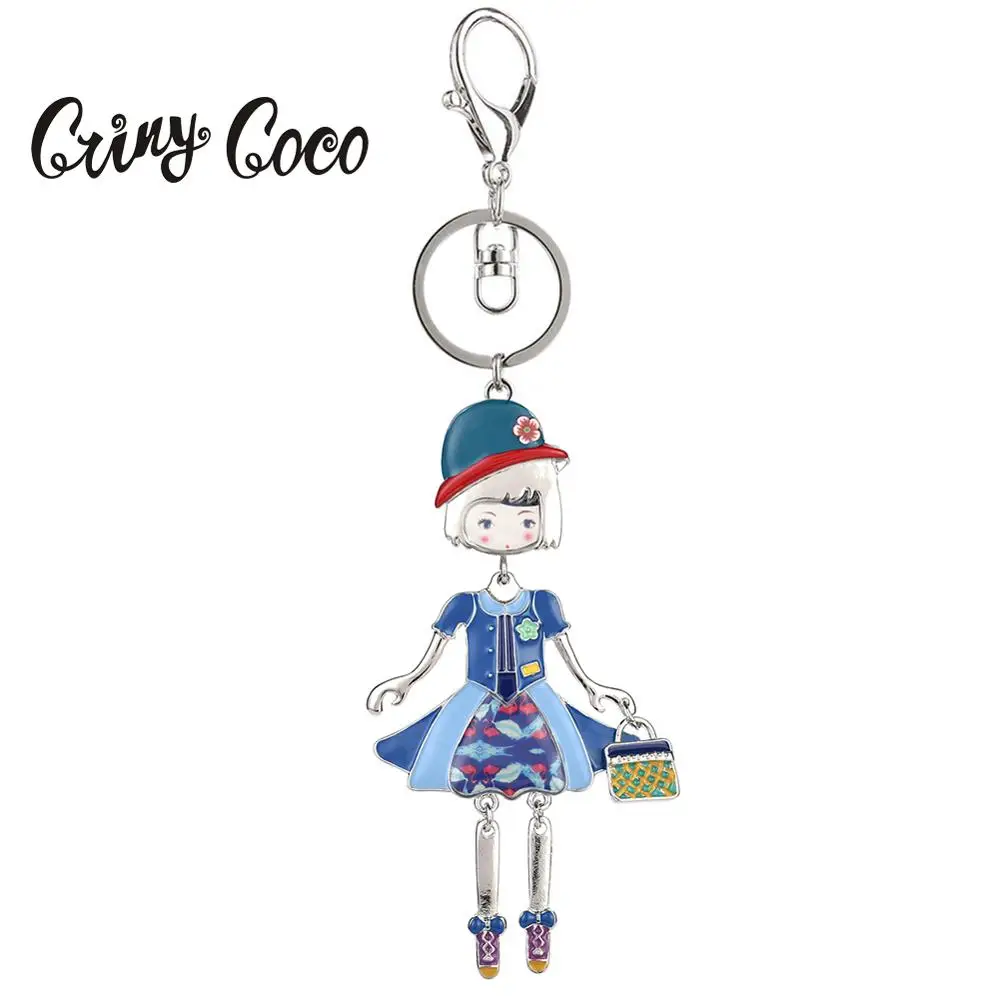 Модный синий кукольный брелок модный эмалевый сплав металлический с эмалью