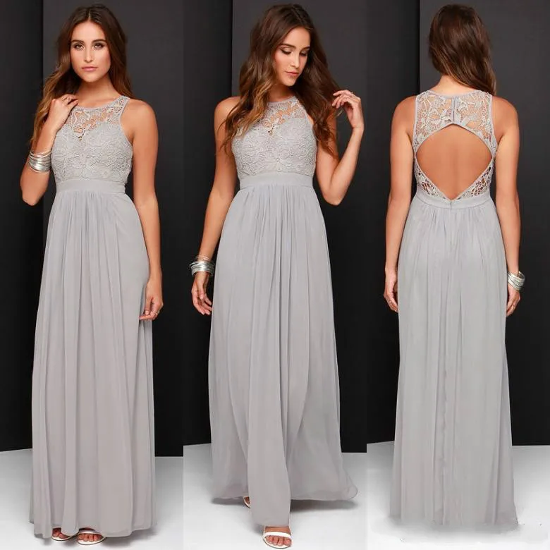 Дешевые серые платья подружки невесты для свадьбы длинные шифоновые деловые а
