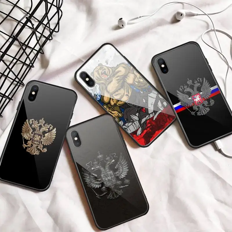 Флаг России эмблема символ coque чехол для телефона из закаленного стекла iphone 5C 6 6S 7