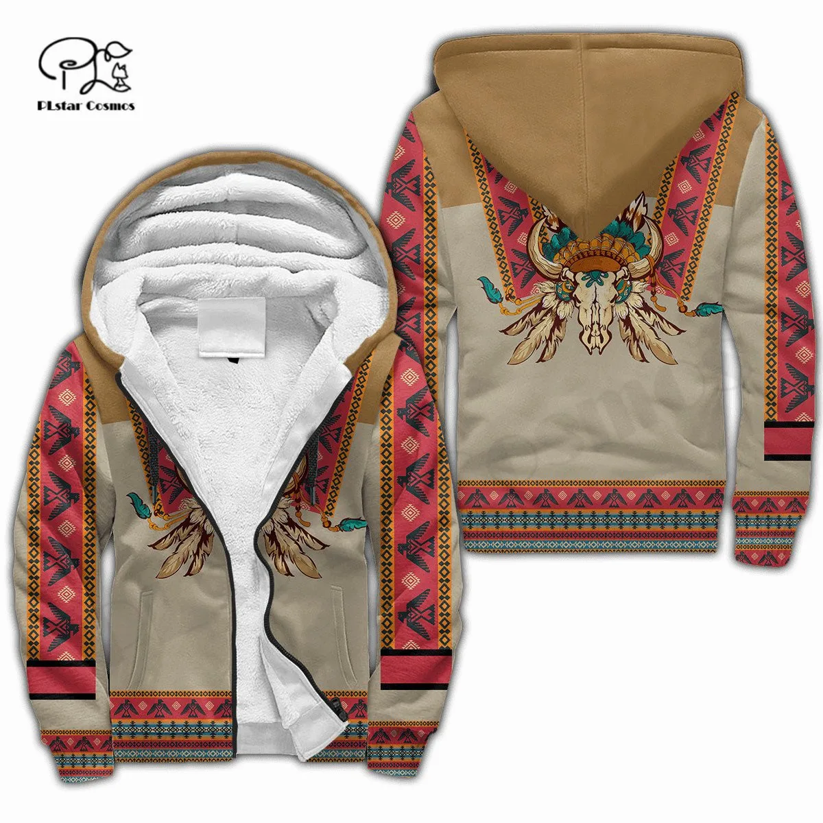 

Новейшие флисовые толстовки с капюшоном и 3D принтом Indian Tribe, уникальные мужские/женские зимние теплые двойные бархатные куртки, костюмы, стиль 1