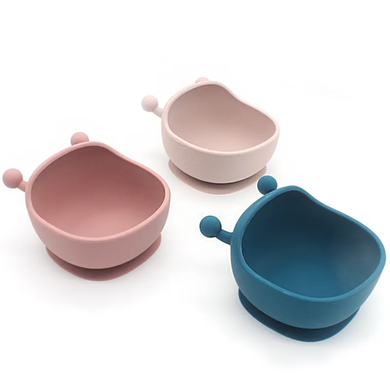 

Силиконовая миска для младенцев, без БФА, посуда для кормления детей, силиконовая тарелка для пищевых продуктов, чаша с присоской против пад...