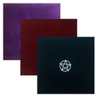 Скатерть Таро С пентаклями, 60 х60 см, бархатное Таро, ведьма, гадание, астрология, настольная игра, колдовские карты