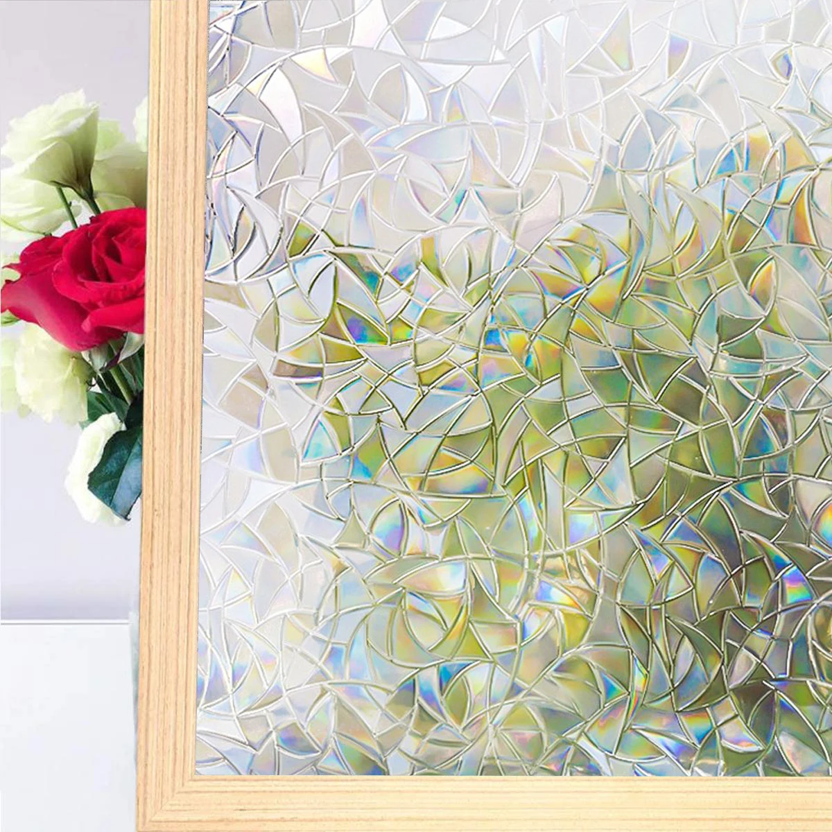 200 см витражная пленка для окна 3D без клея статическое радужное стекло