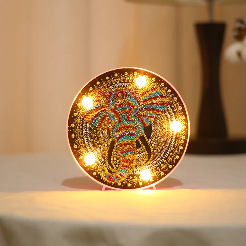 LED-ZXD012 5D DIY Алмазная картина светодиодный светильник Снеговик специальная форма мозаика вышивка Сова незавершенный комплект Рождественский подарок - Цвет: LED-ZXD012
