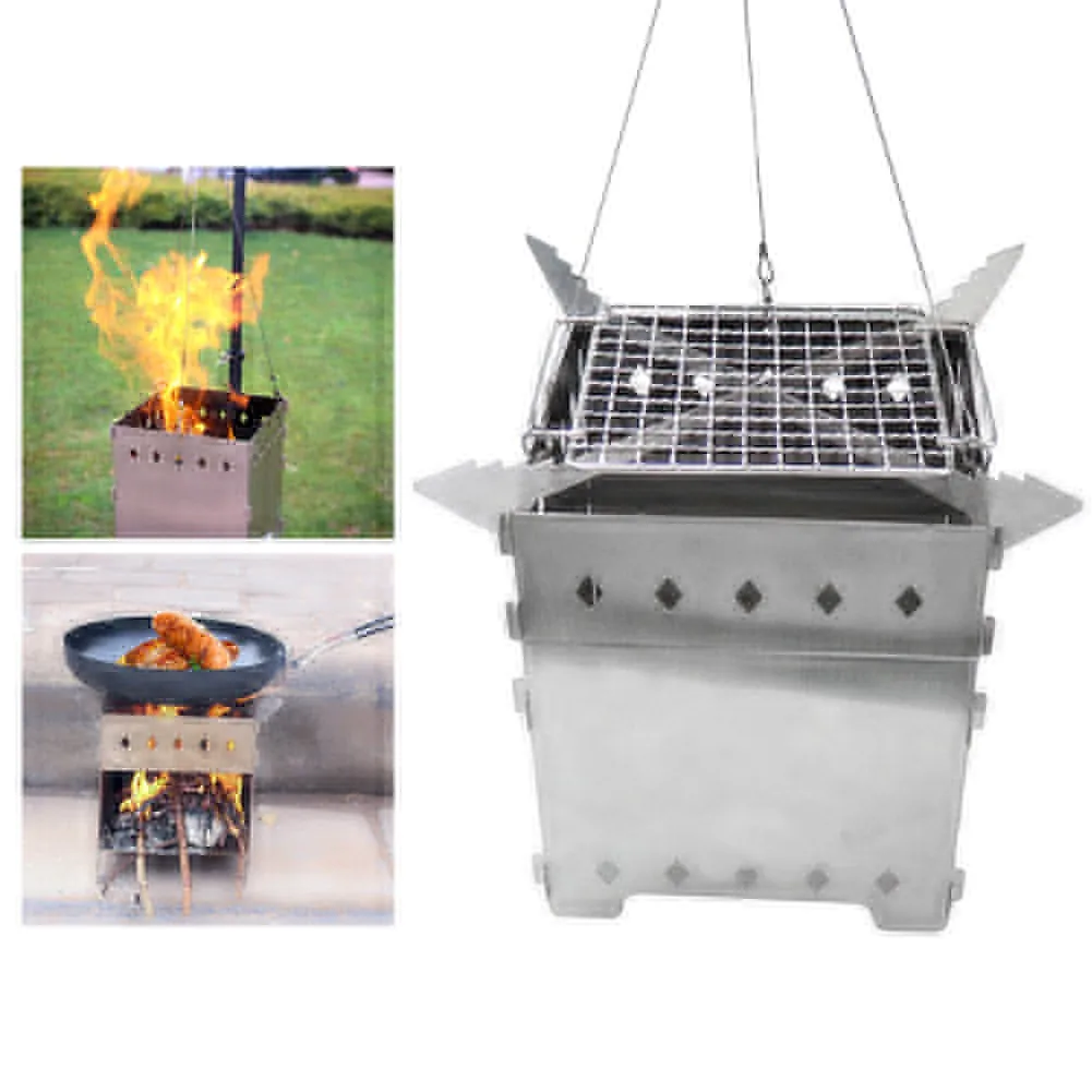 

1Set Wood Burning Stove Portable Picnic Outdoor Firewood Stoves Camping Stove Firebox Lightweight Survival Camping Equipment