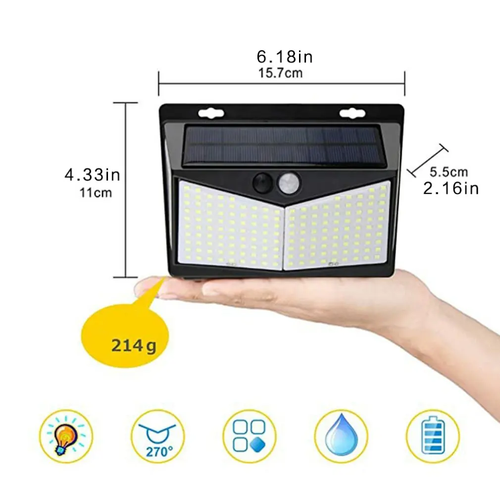 

Outdoor courtyard garage solar induction wall light 208 lamp beads Split courtyard garage light LED COB