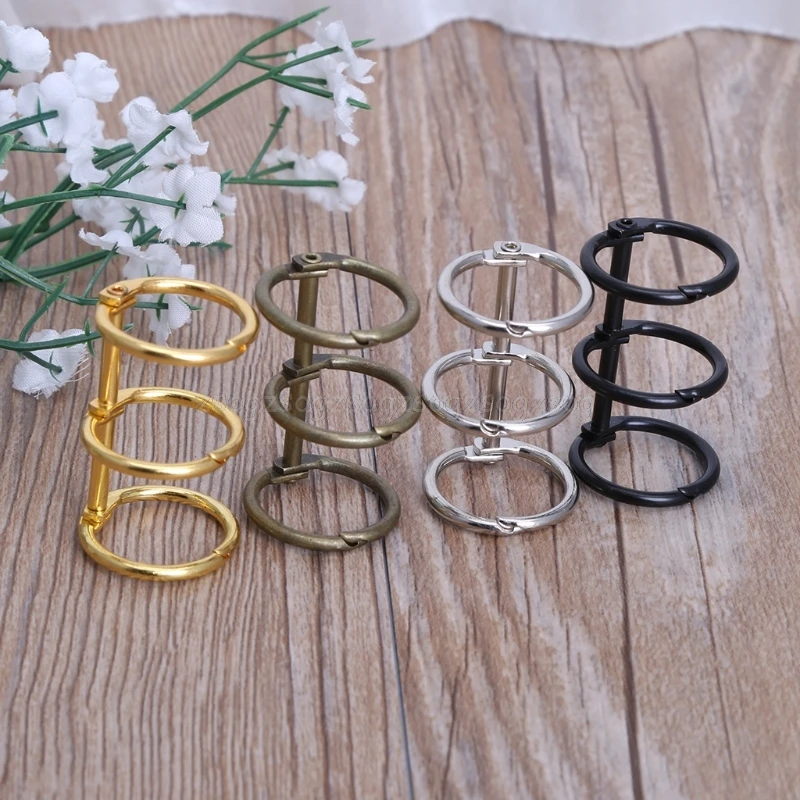 DIY металлический зажим 3 отверстия для колец для ноутбука свободный лист дневник, фотоальбом переплет Au13 19 Прямая поставка
