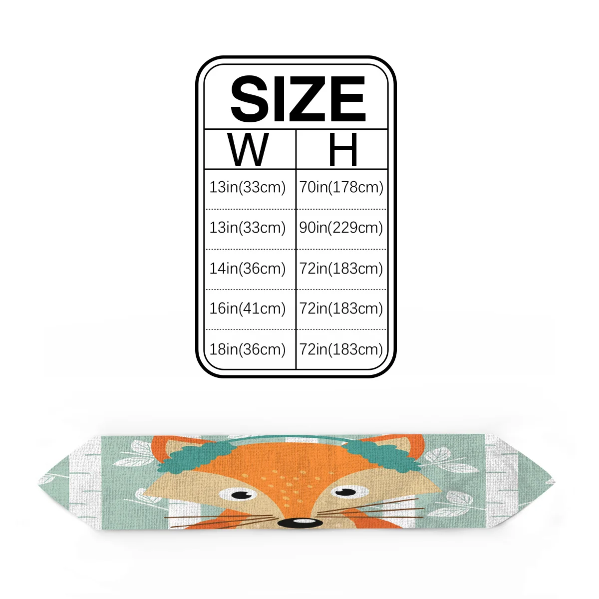 Настольная дорожка шарфы мультяшная Лисичка Белая береза кухонный стол для