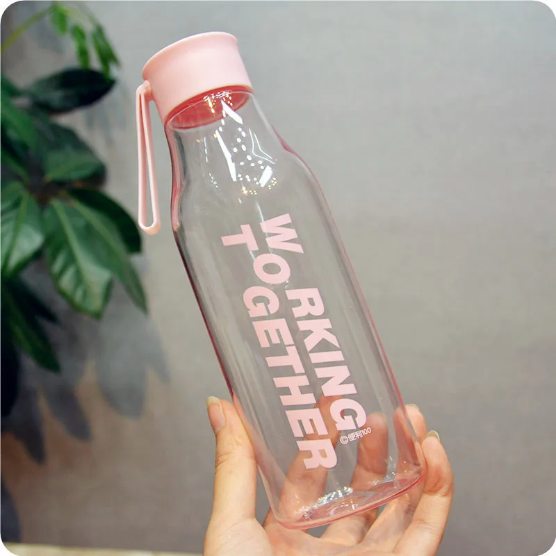 520 мл портативная Спортивная бутылка для воды Прозрачный английский узор