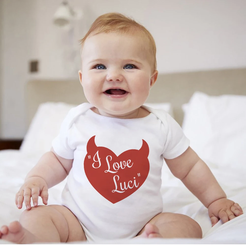 

Lucifer Baby Clothes Trendy Aesthetic Newborn Baby Boy Bodysuit Short Sleeve Street Wear Toddler Girl Romper Harajuku Plus Size