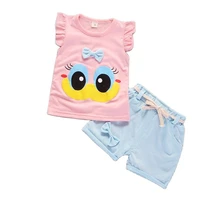 summer cute cartoon 2pcs kids baby girls floral t shirt top shorts pants set clothes girls clothing sets