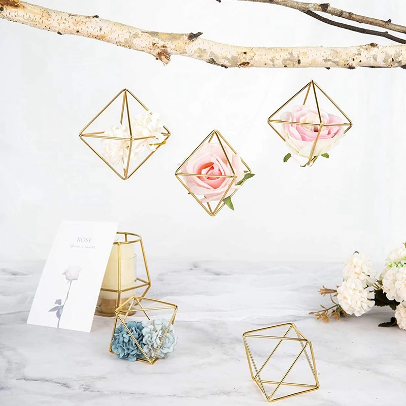 

8 Pack Air Plant Holder Metal Himmeli Decor Modern Geometric Planter, Airplants Rack Tillandsia Hanger, Air Fern Stand