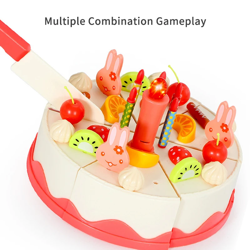 

82Pcs Kitchen Toys Cake Food DIY Pretend Play Fruit Cutting Birthday Toys For Children Educational Baby Kids Gift Toy Music Toys