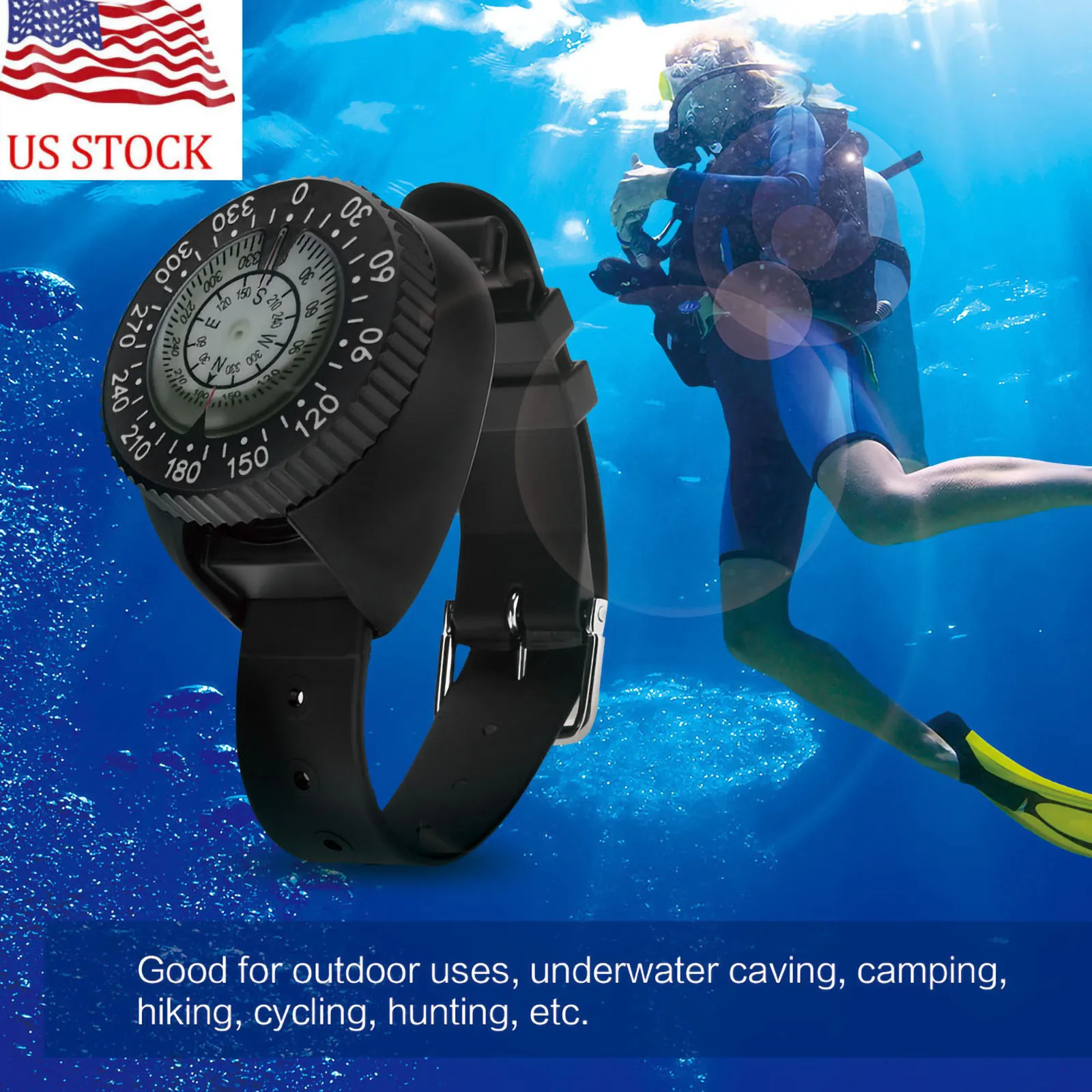 Водонепроницаемый Флуоресцентный Компас для дайвинга на глубине до 50 м | Спорт и