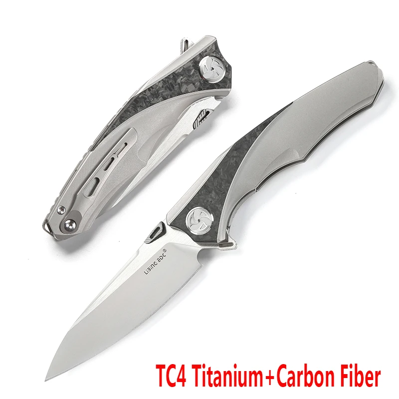 Carbon Fiber LiBinGEDC, складной нож Raptor Flipper, титановая ручка S90V, лезвие, для улицы, тактические, для кемпинга, ножи для выживания, инструменты для повседневного использования - Цвет: Carbon Fiber