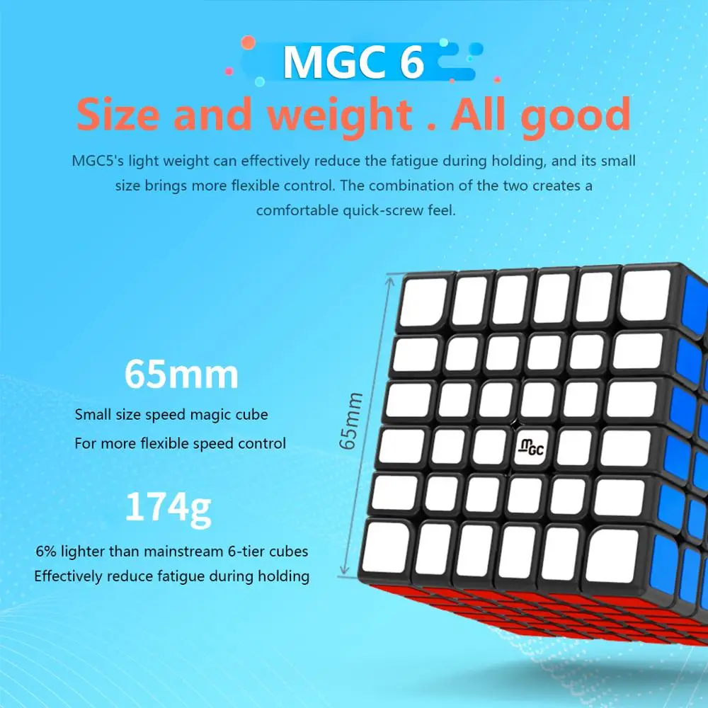 YONGJUN MGC 6 6x6 Магнитный магический куб YJ магнитов скоростные Кубики головоломка
