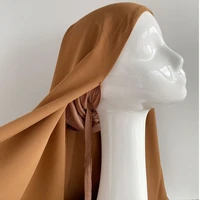 pin free instant chiffon hijab scarf with undercaps muslim women hijabs with inner caps underscarf caps islam muslim headscarf
