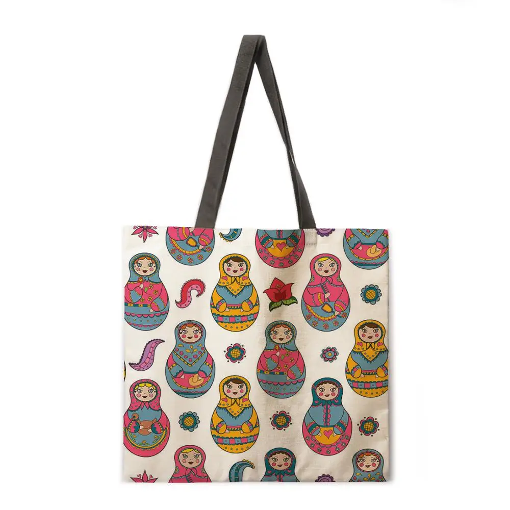 

Russian matryoshka ladies leisure handbags foldable shopping bags ladies shoulder bags ladies handbags fashion beach bags