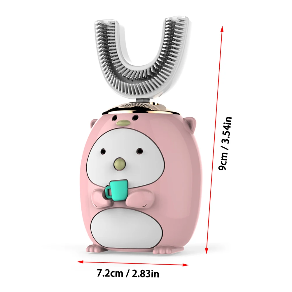 

360 Degrees Smart Automatic Sonic U Shape Electronic Toothbrush USB Rechargeable XaoMi kids Cartoon Pattern 5 Mode Blu-ray clean