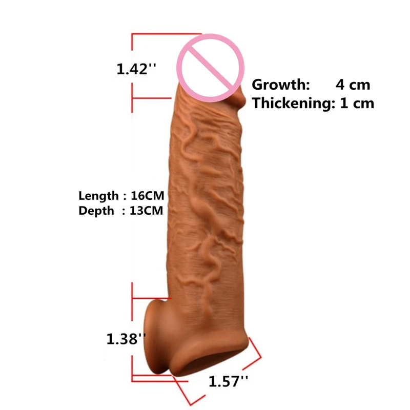 Силиконовый удлинитель для пениса мягкий мужской многоразовые презервативы