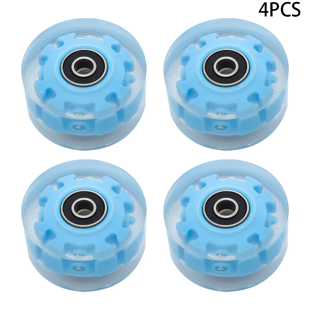 

4pcs/set Luminous Skateboard Wheels Easy Install 82A Hardness Rollerskate Shoes Replacement Parts With Bearings Skateboarding