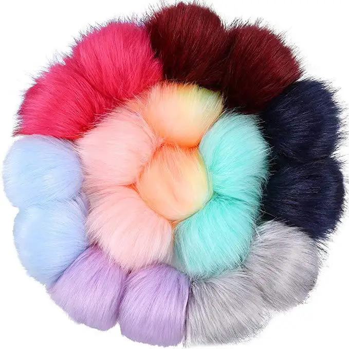 30 шт./лот DIY 8 см Искусственный енот помпоны из лисьего меха меховые шарики для