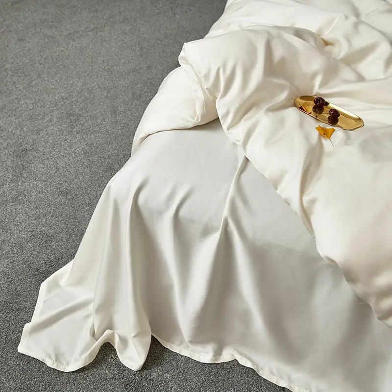 Suaker роскошный комплект постельного белья из 100% шелка белого цвета пододеяльник