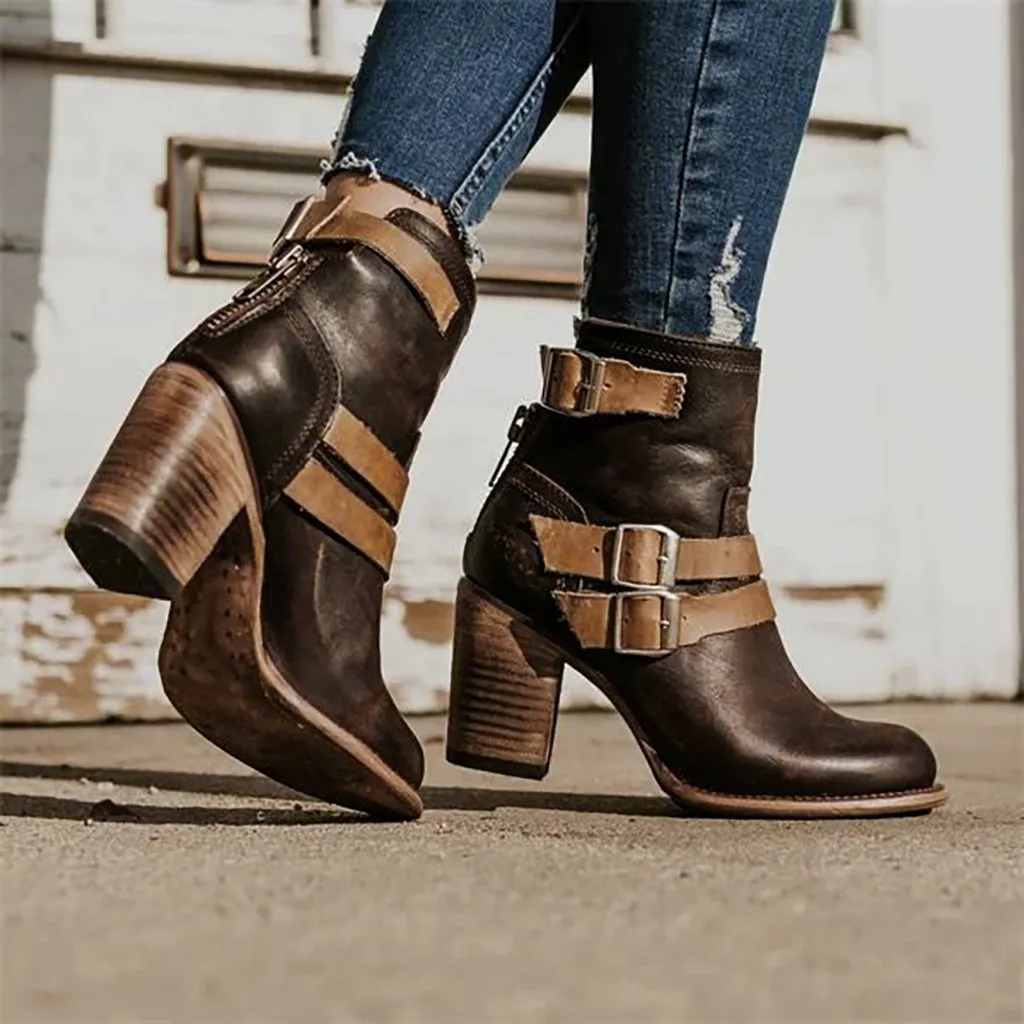 Новинка 2019 года сезон весна-осень Женские однотонные ботинки на танкетке с