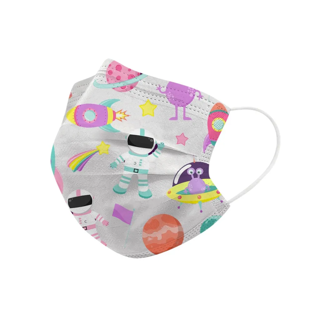 

50/100PCS Cartoon Print Unisex Kids Disposable Mask 3 Layer Filter Hygiene Thicken Children's Mouth Mask Earloop Mascarilla