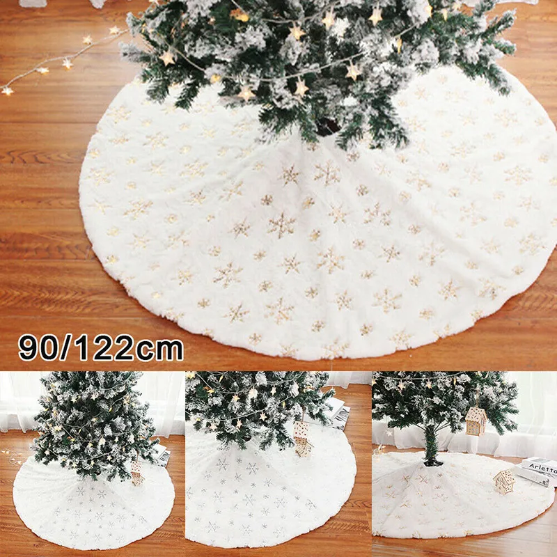 

Durable Christmas tree skirt Plush Embroidered Decoration Fabric Sequin Home Decor K888